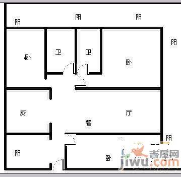 金枫苑5室2厅2卫211㎡户型图