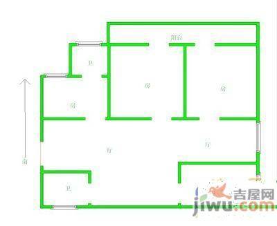 工人新村3室1厅1卫户型图