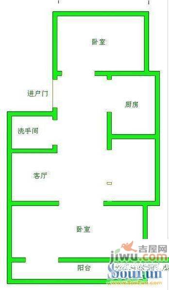 工人新村3室1厅1卫户型图