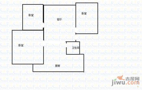 工人新村3室1厅1卫户型图