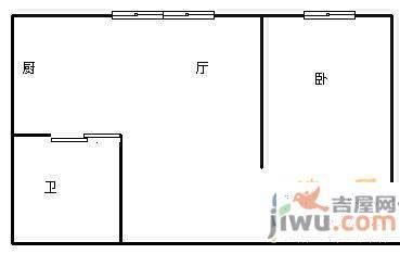 酷时代1室1厅1卫44㎡户型图