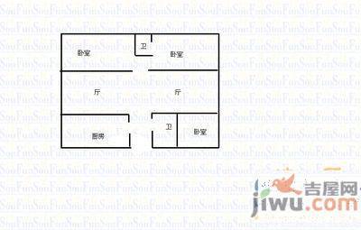 东昌花园2室2厅1卫79㎡户型图