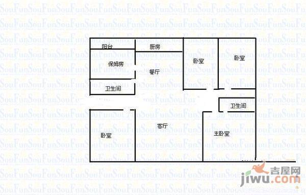 中环大厦2室2厅1卫90㎡户型图