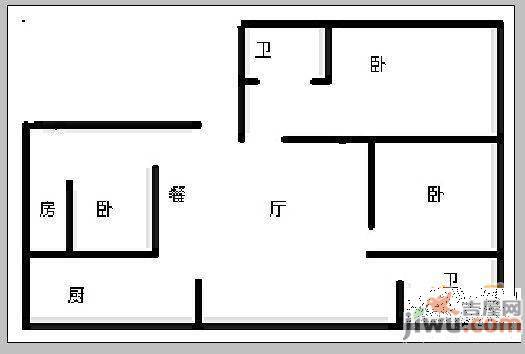 玉带商住楼3室2厅2卫户型图