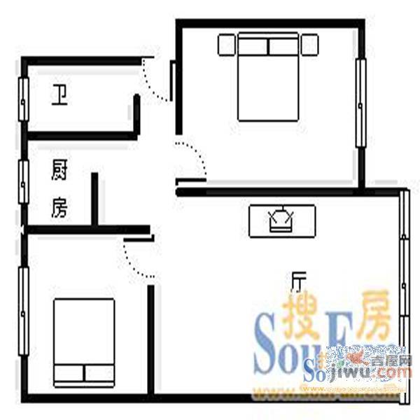 滇池岭秀二期3室2厅2卫104㎡户型图