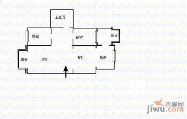 滇池岭秀二期3室2厅2卫104㎡户型图