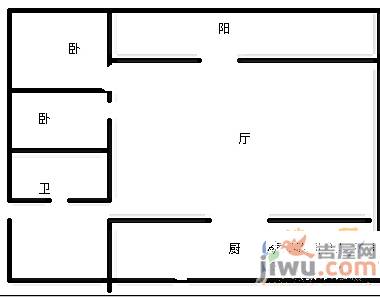 金色家园2室2厅1卫86㎡户型图