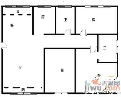 金色家园2室2厅1卫86㎡户型图