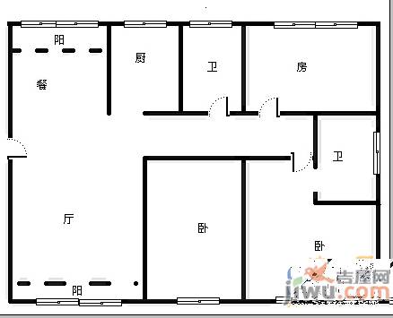 金色家园2室2厅1卫86㎡户型图