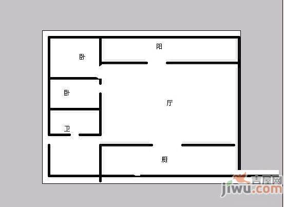 金色家园2室2厅1卫86㎡户型图