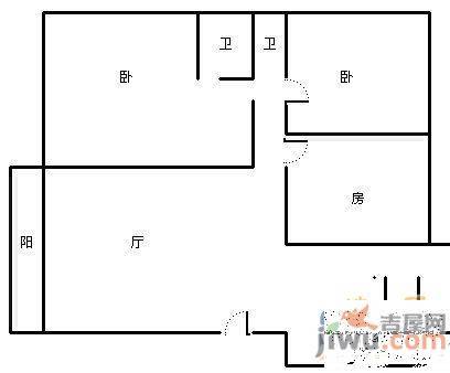 金色家园2室2厅1卫86㎡户型图