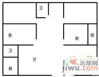 桂园小区2室2厅1卫户型图