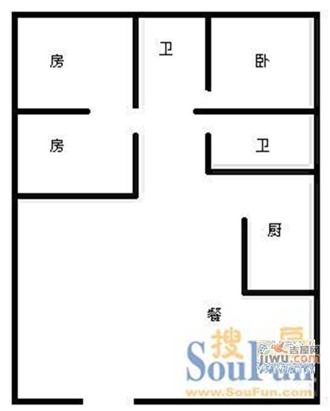 银苑小区2室2厅1卫87㎡户型图