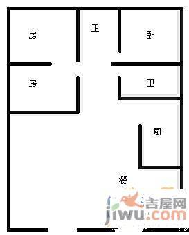 银苑小区2室2厅1卫87㎡户型图