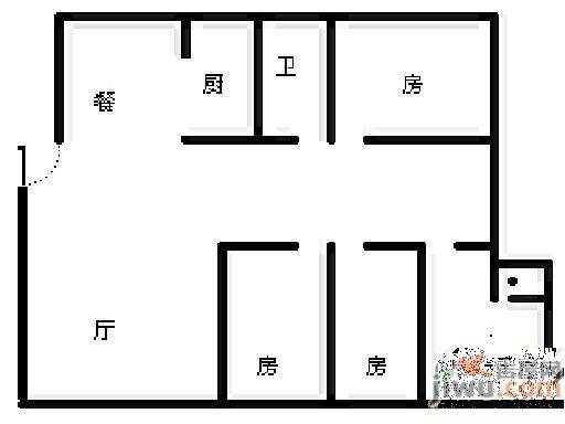 银苑小区2室2厅1卫87㎡户型图