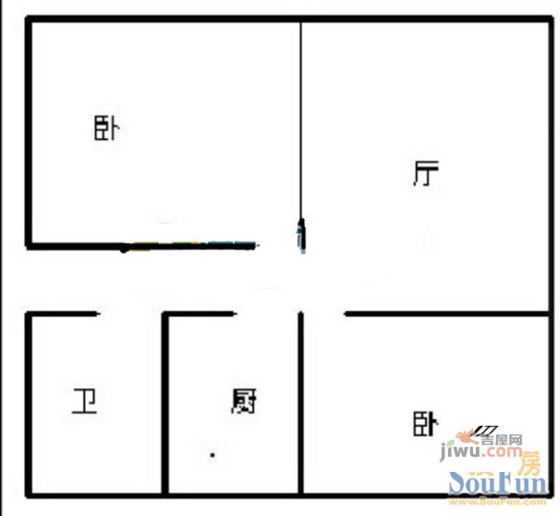 太阳城1室1厅1卫户型图