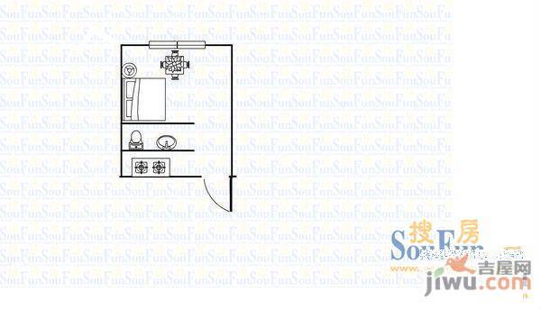 太阳城1室1厅1卫户型图