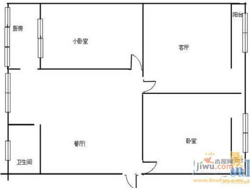 云津市场1室1厅1卫户型图