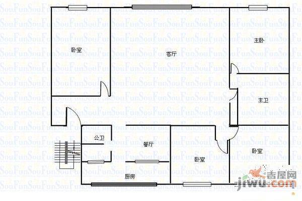 福源小区2室1厅1卫77㎡户型图