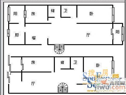 加洲枫景2室1厅1卫户型图