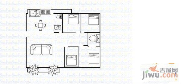 金桂苑5室2厅3卫177㎡户型图