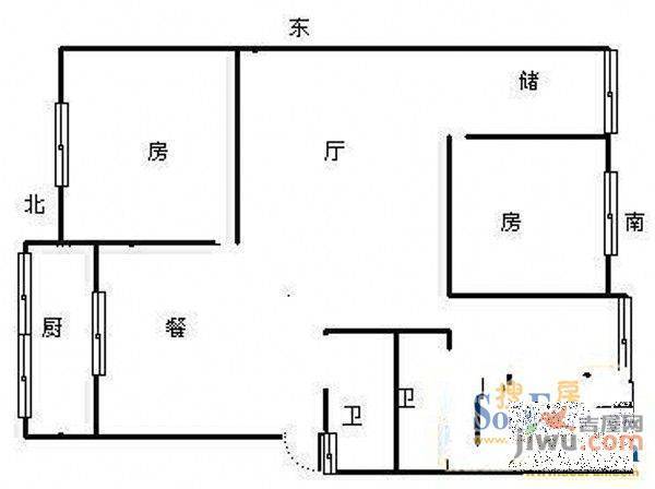 西上别墅4室2厅2卫户型图