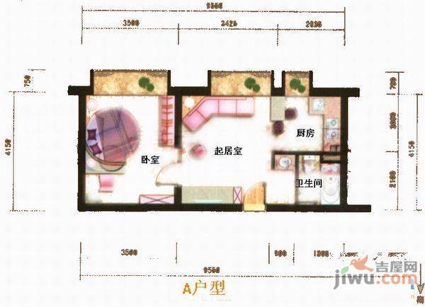 春城财富2室1厅1卫户型图