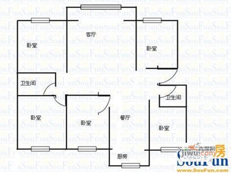 云艺苑3室2厅2卫136㎡户型图