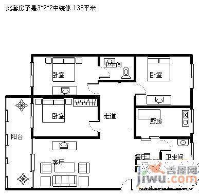 云艺苑3室2厅2卫136㎡户型图