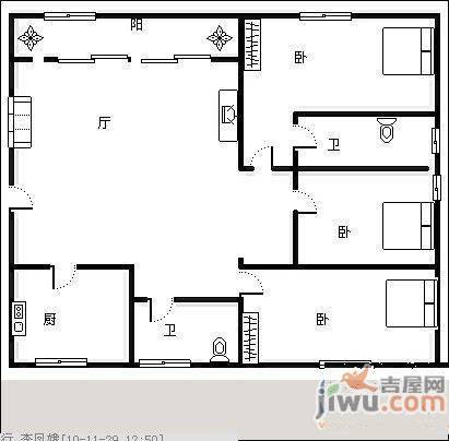 云艺苑3室2厅2卫136㎡户型图