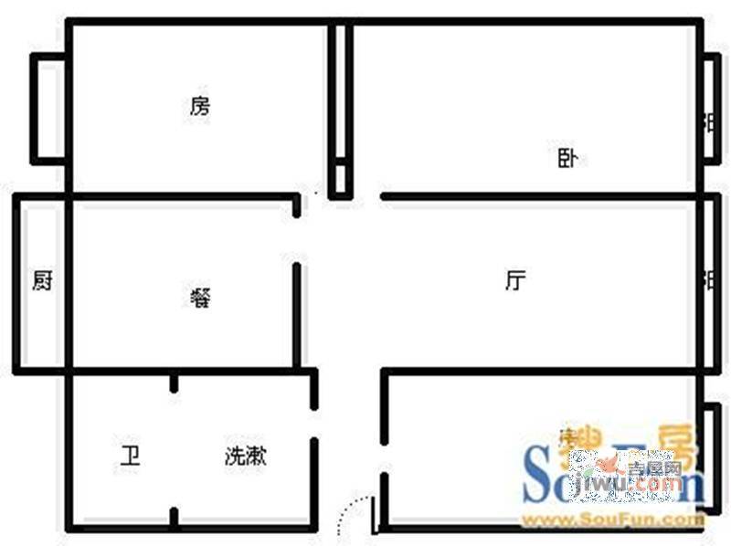 金联大厦3室2厅1卫户型图