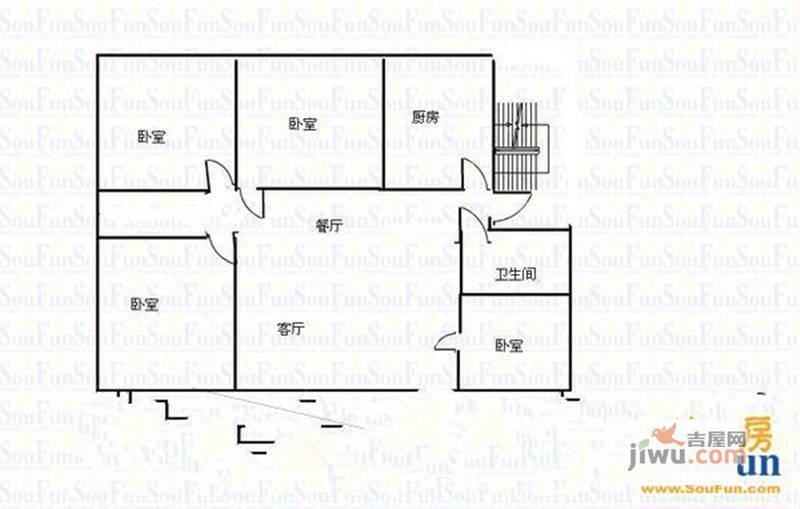 金联大厦3室2厅1卫户型图