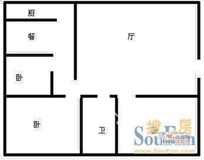 金联大厦3室2厅1卫户型图