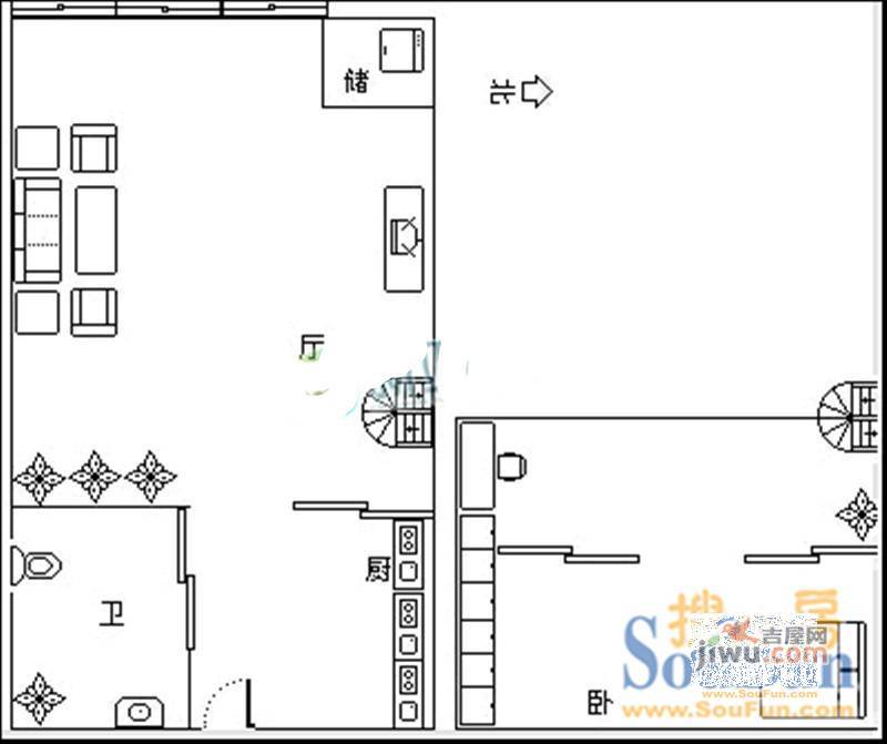 阳光A版3室1厅1卫107㎡户型图