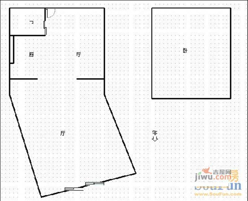 阳光A版3室1厅1卫107㎡户型图