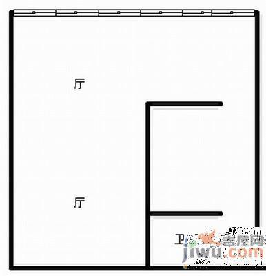 鸿城广场1室1厅1卫80㎡户型图