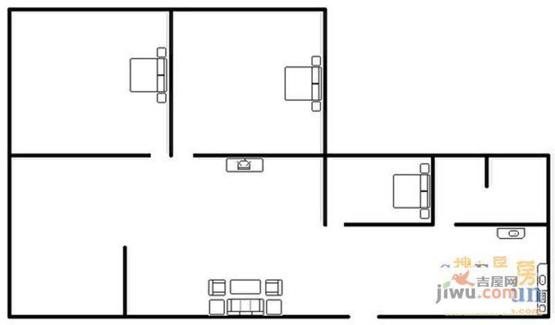 富春城市公寓2室1厅1卫74㎡户型图