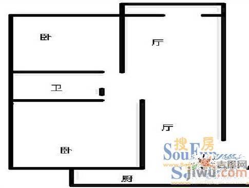 采莲小区2室2厅1卫户型图