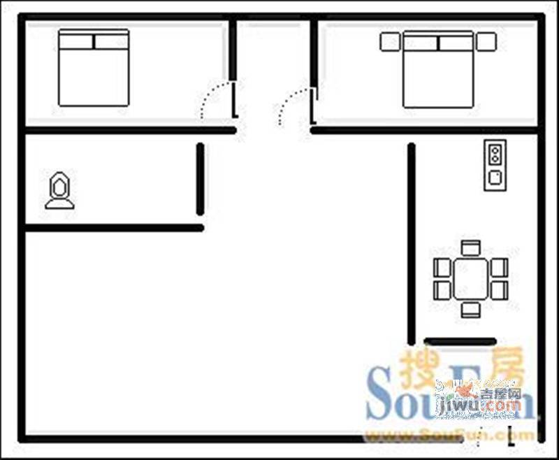 名宅吉苑3室1厅1卫户型图