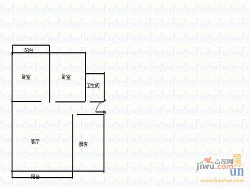 名宅吉苑3室1厅1卫户型图