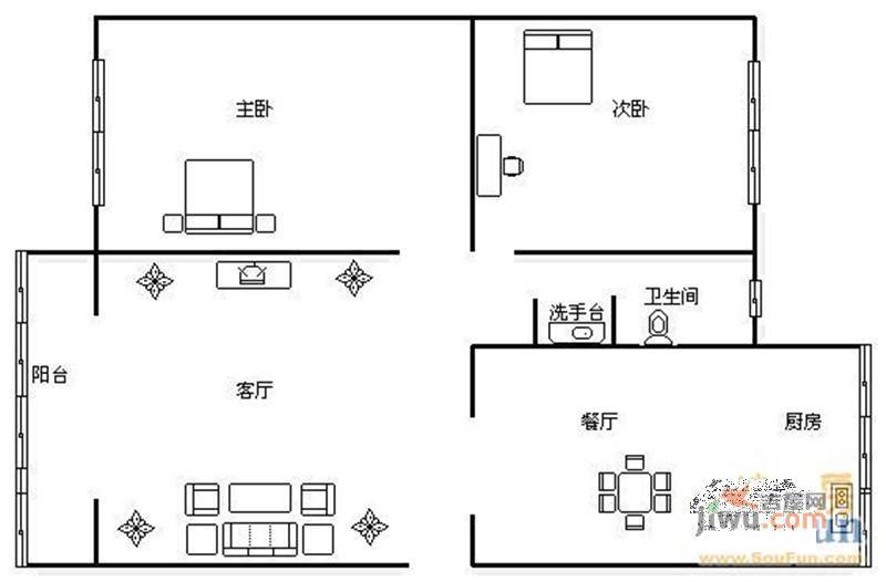 丹霞苑3室2厅1卫户型图