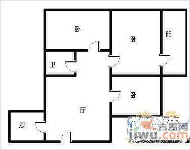 穿金路铁路小高层0室2厅1卫户型图