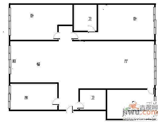 怡康花园2室2厅1卫90㎡户型图