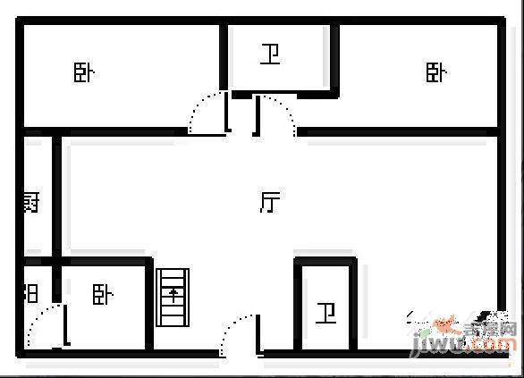 怡康花园2室2厅1卫90㎡户型图