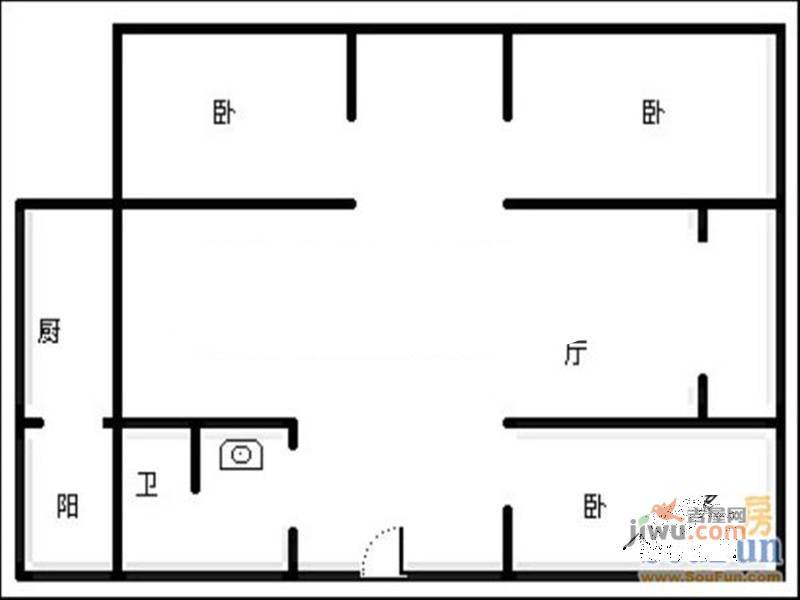 天翔住宅3室2厅1卫户型图