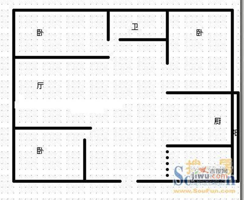 天翔住宅3室2厅1卫户型图