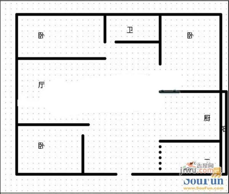 天翔住宅3室2厅1卫户型图