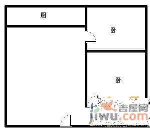 龙泉花园2室1厅1卫59㎡户型图