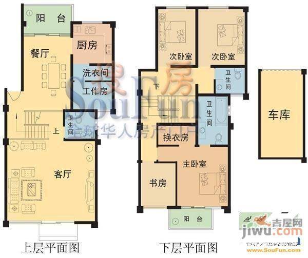 金博花园别墅6室3厅3卫户型图