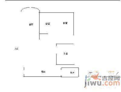 四季公寓1室1厅1卫61㎡户型图